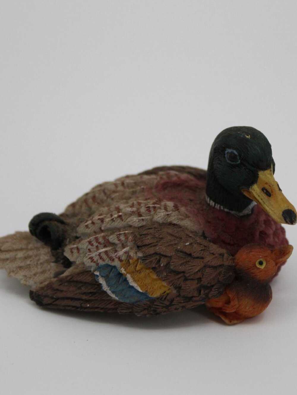 Vintage Mallard‎ Duck with Duckling Ceramic Shelf Sitter Rustic Cabin Woodsy